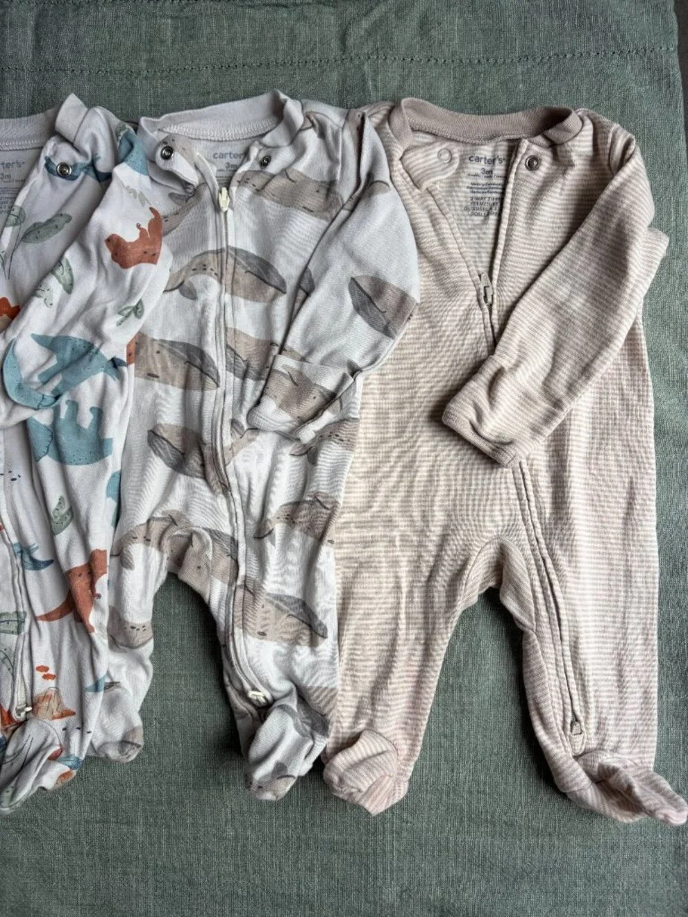 3-Piece Cute Baby Footie Pajamas Bundle 3m